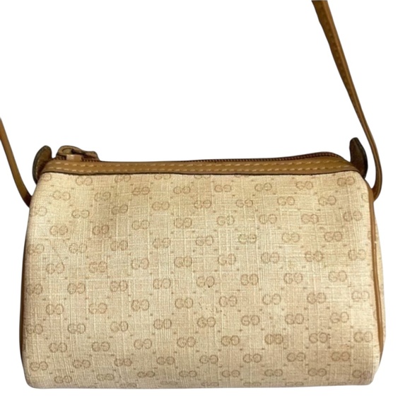 Gucci cream and brown micro gg mini barrel Boston crossbody bag Vintage rare - Picture 2 of 16